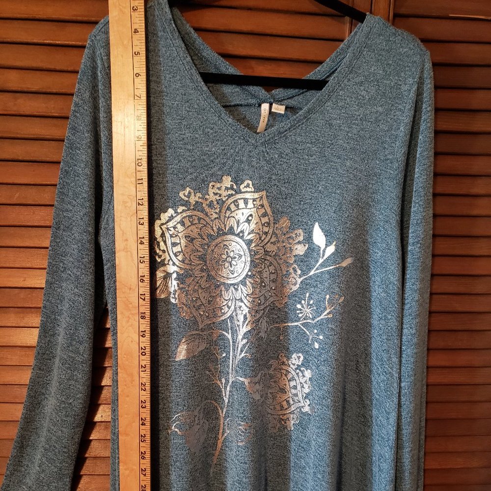 Pretty Blue Asymmetrical Tunic top